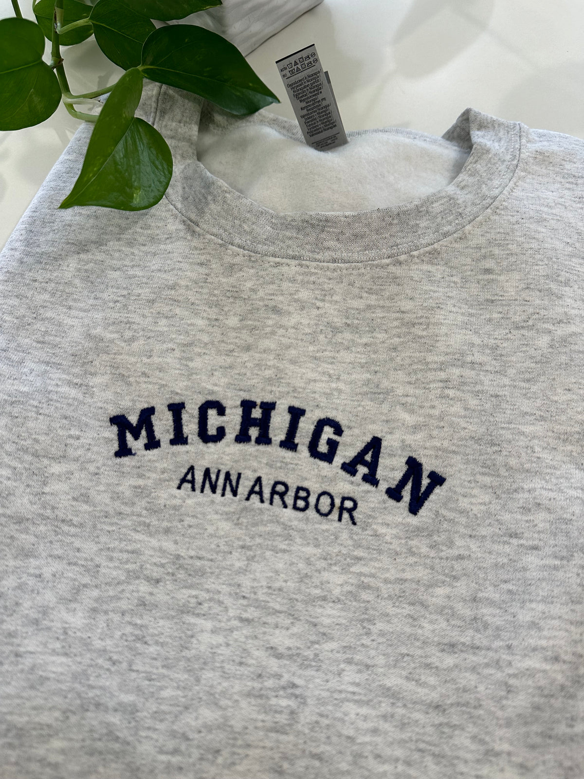 Ann Arbor Michigan Embroidered Sweatshirt