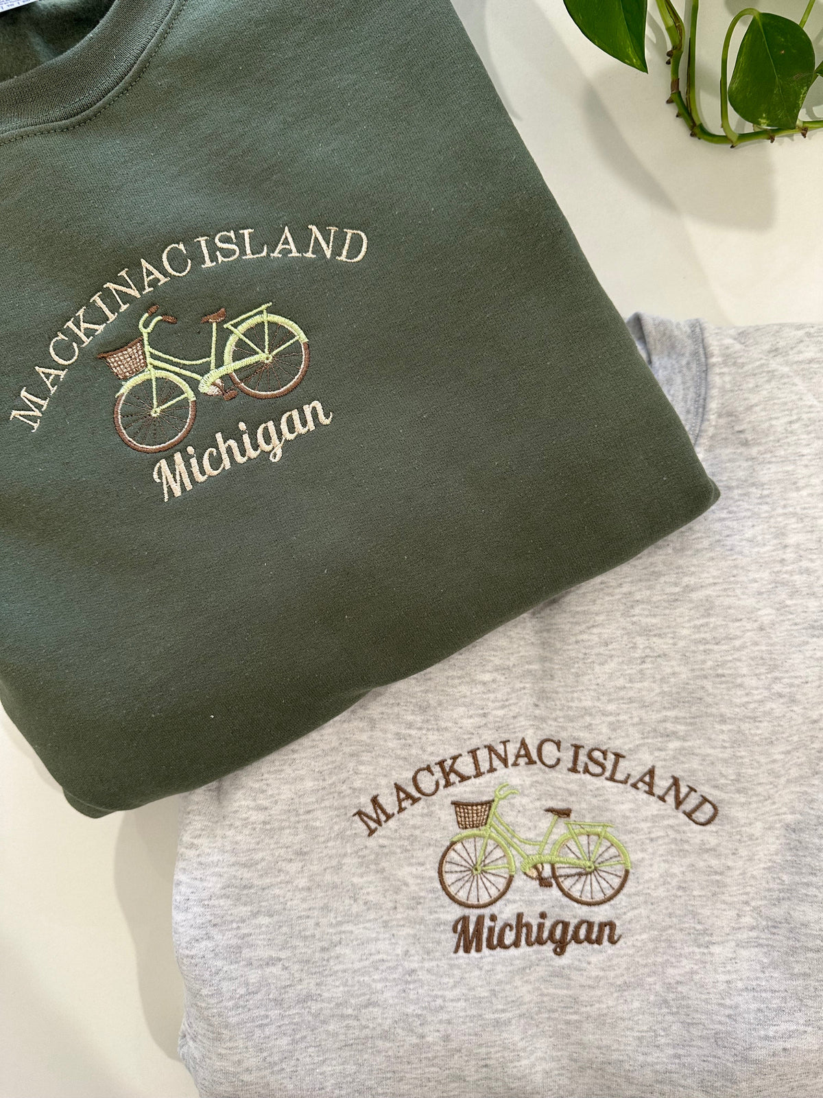Mackinac Island Michigan Embroidered Sweatshirt