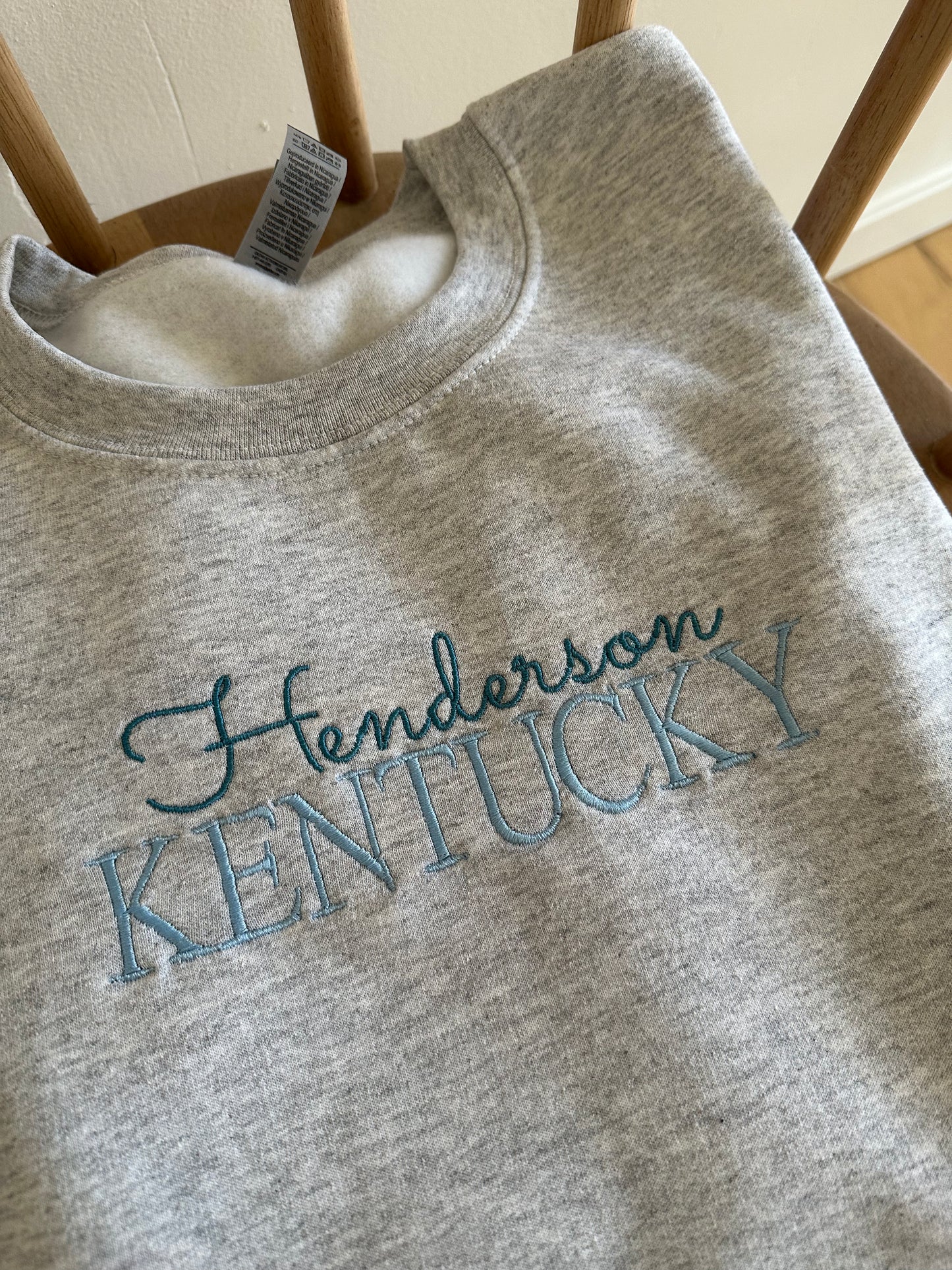 Henderson Kentucky Blue Thread Embroidered Sweatshirt