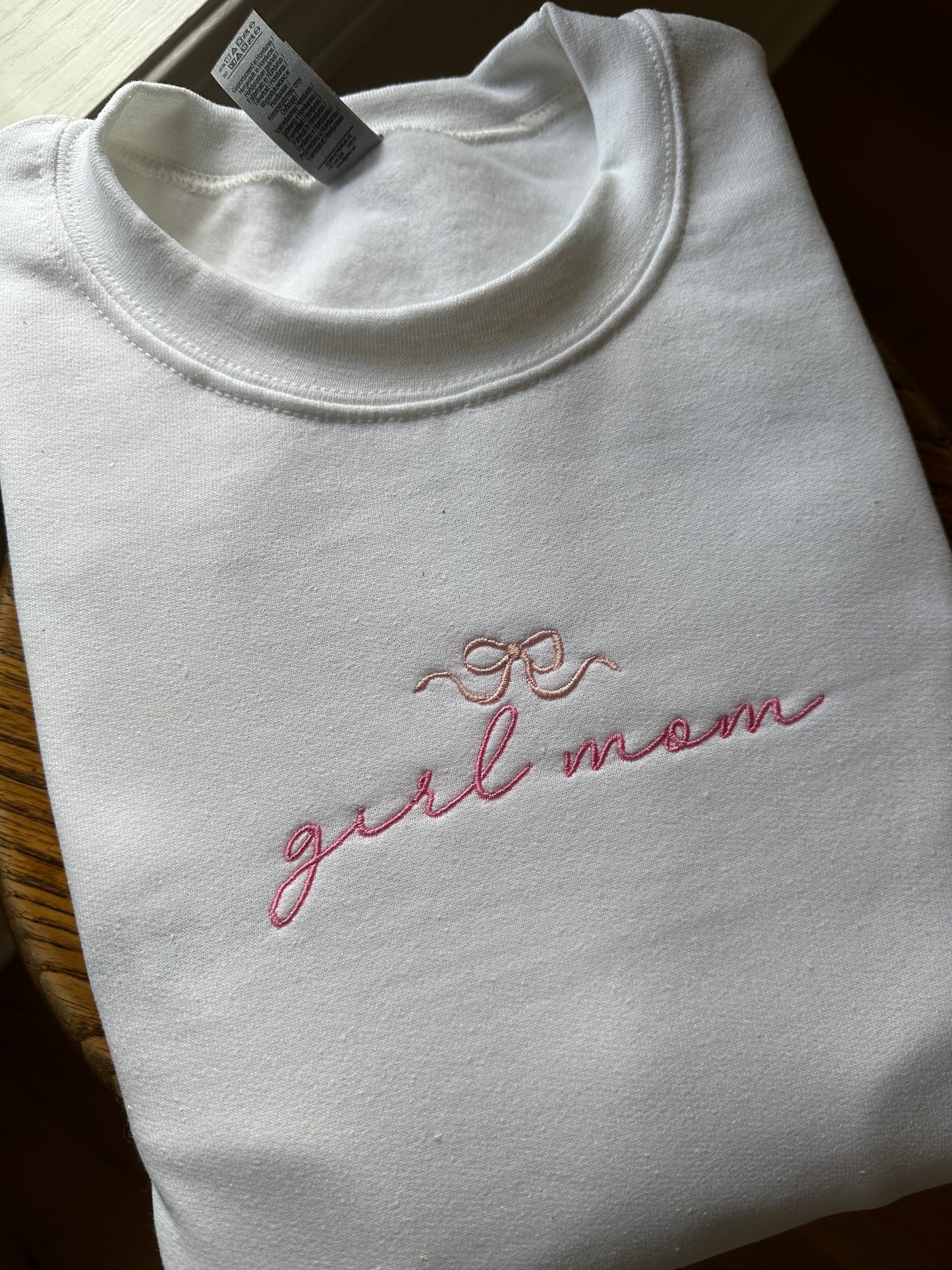 Girl Mom Embroidered Sweatshirt