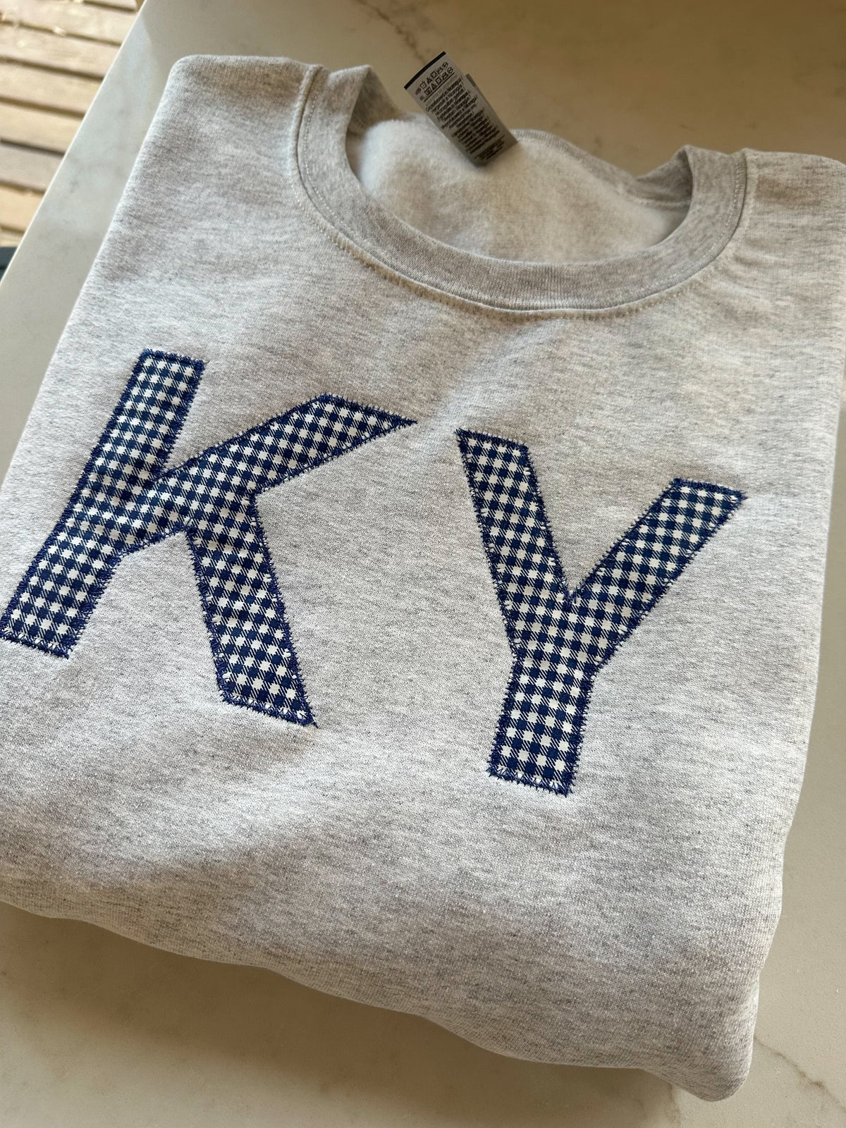 KY Applique Design Embroidered Sweatshirt - Kentucky Fan - Gift for UK Fan