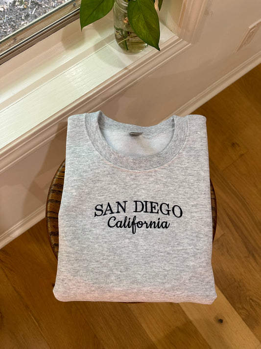 San Diego California Embroidered Sweatshirt