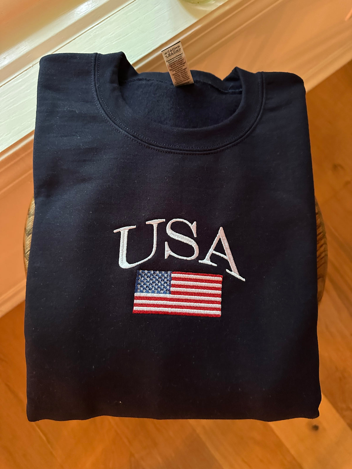 USA Flag Embroidered Sweatshirt
