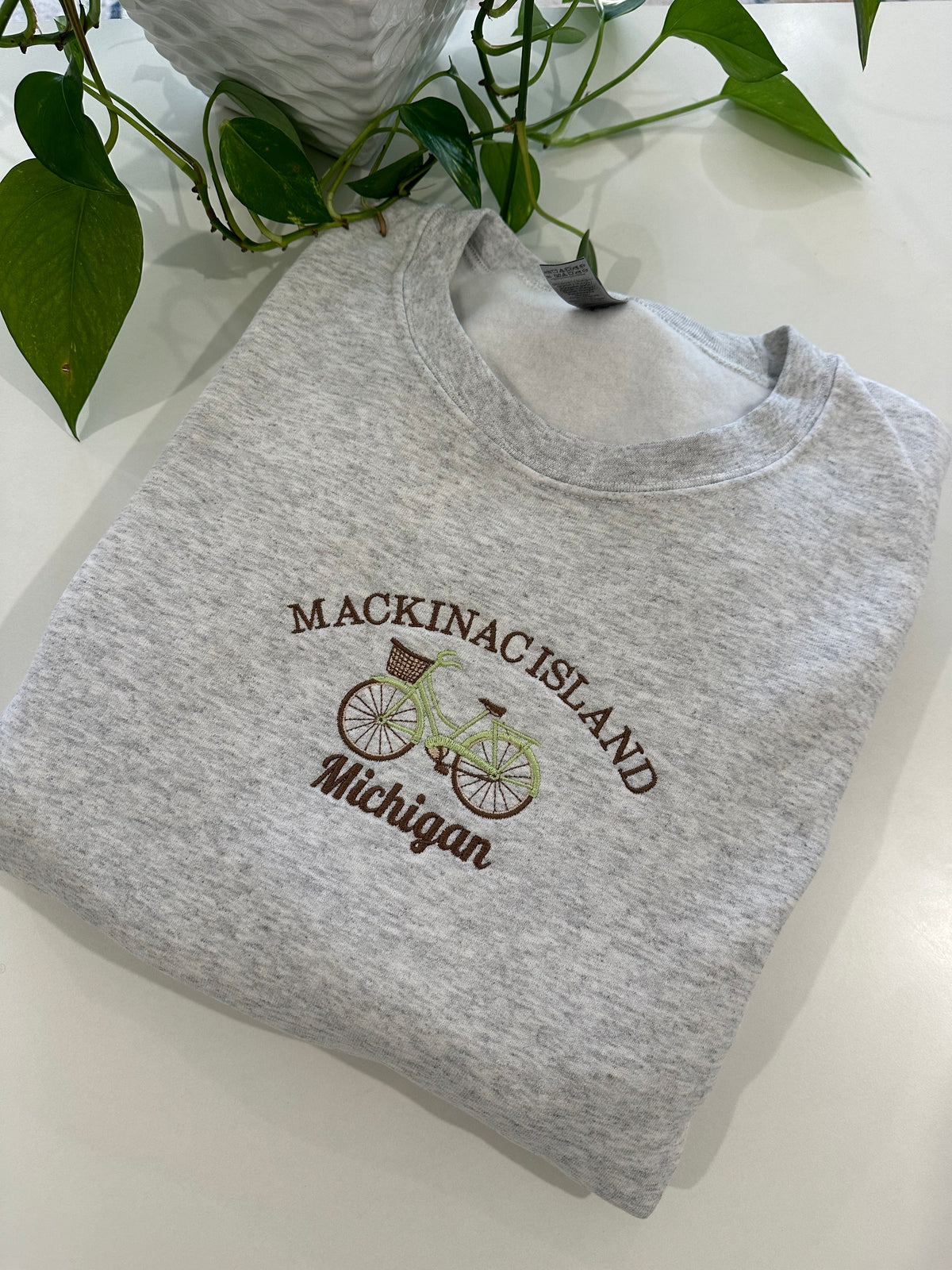Mackinac Island Michigan Embroidered Sweatshirt