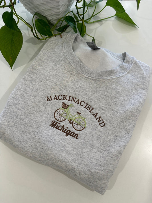 Mackinac Island Michigan Embroidered Sweatshirt