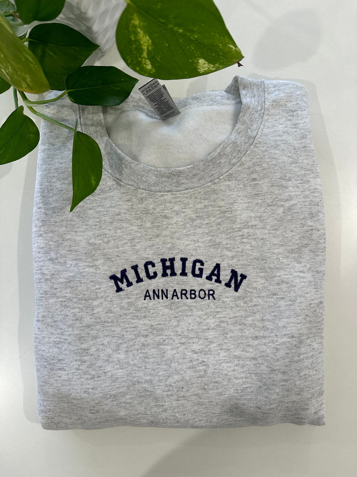 Ann Arbor Michigan Embroidered Sweatshirt