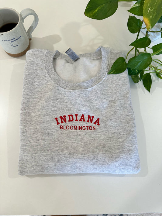 Bloomington Indiana Embroidered Sweatshirt