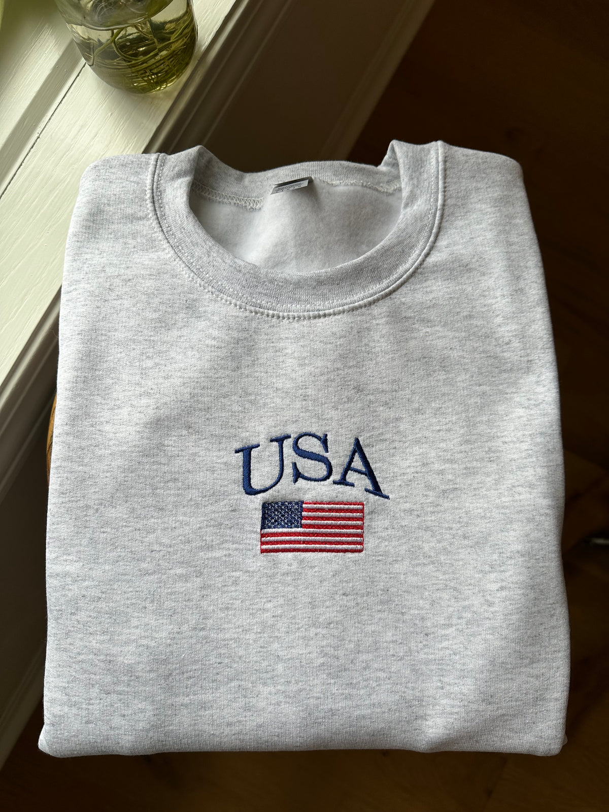 USA Flag Embroidered Sweatshirt