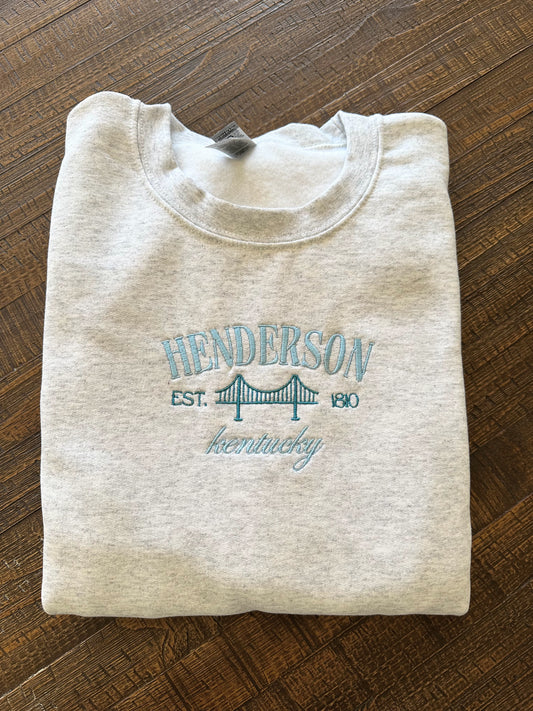 Henderson Kentucky Hometown KY Embroidered Sweatshirt