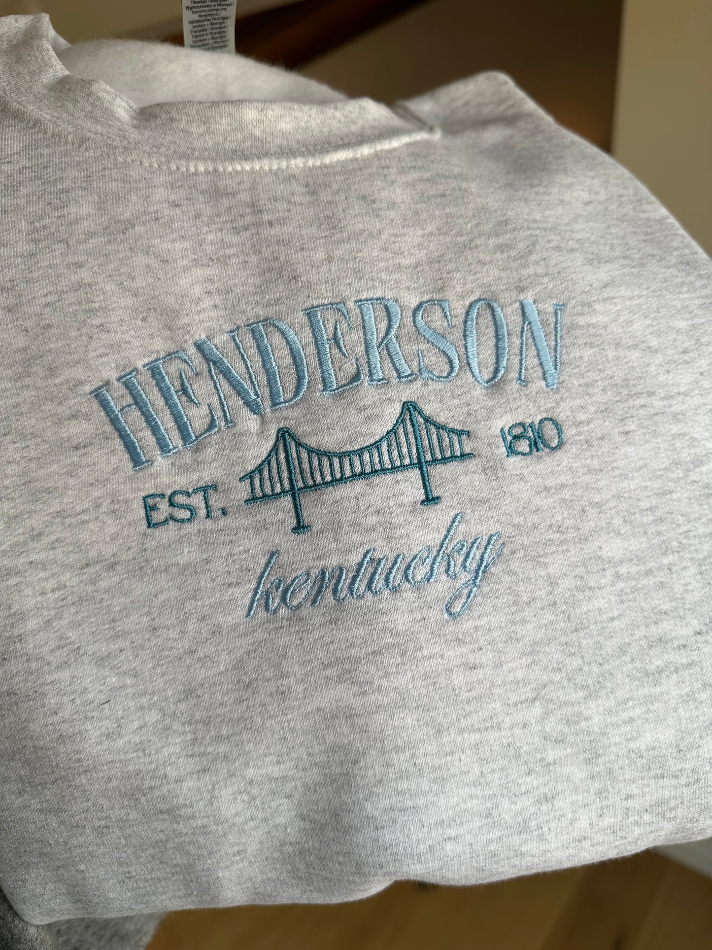 Henderson Kentucky Hometown KY Embroidered Sweatshirt