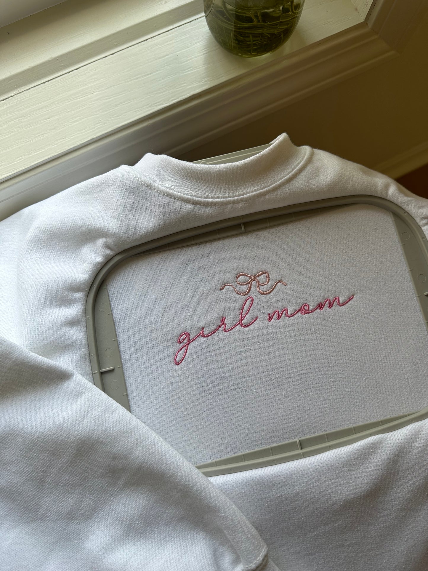 Girl Mom Embroidered Sweatshirt