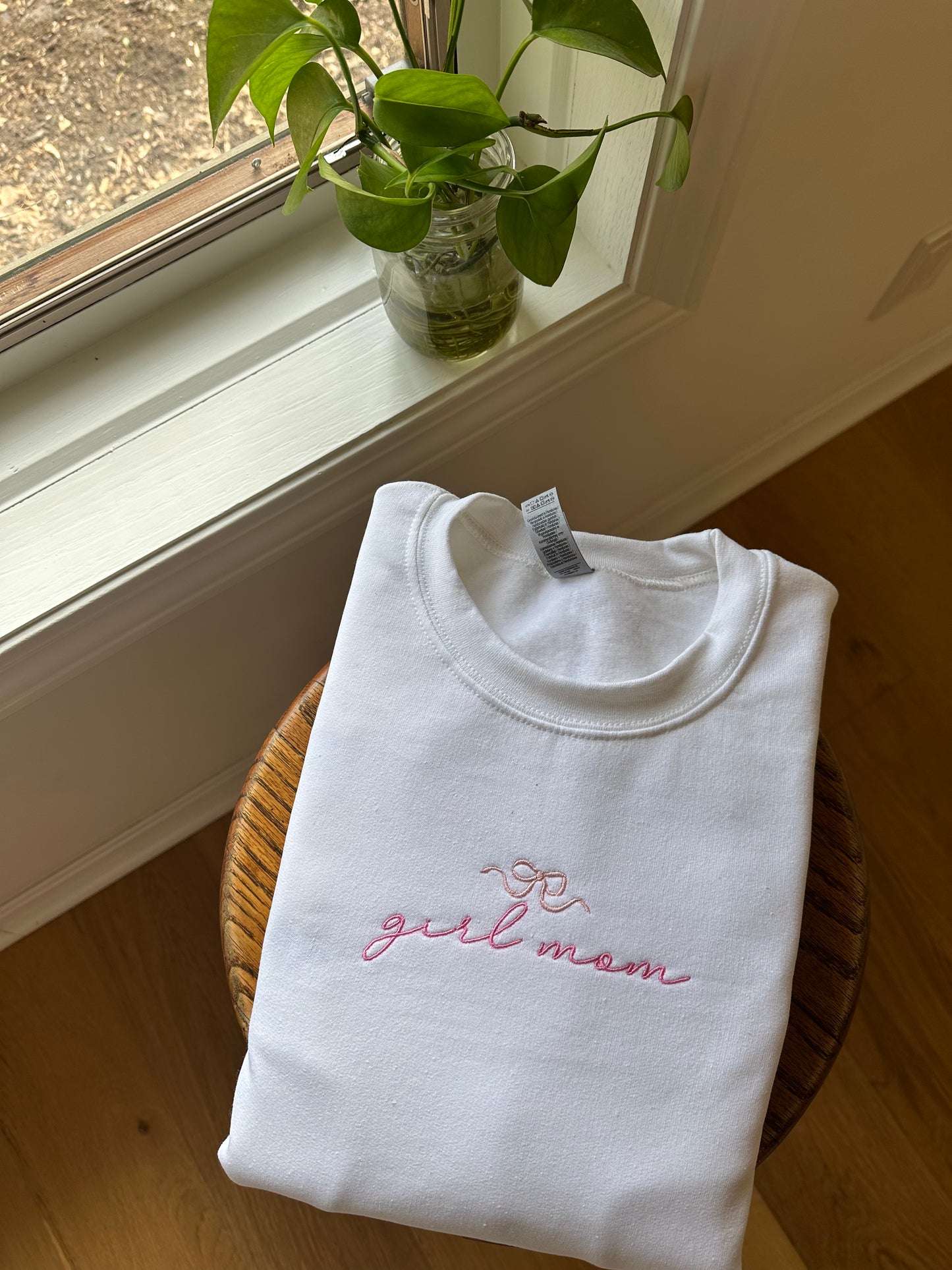 Girl Mom Embroidered Sweatshirt
