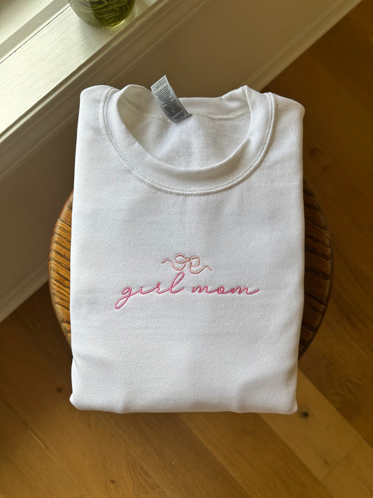 Girl Mom Embroidered Sweatshirt