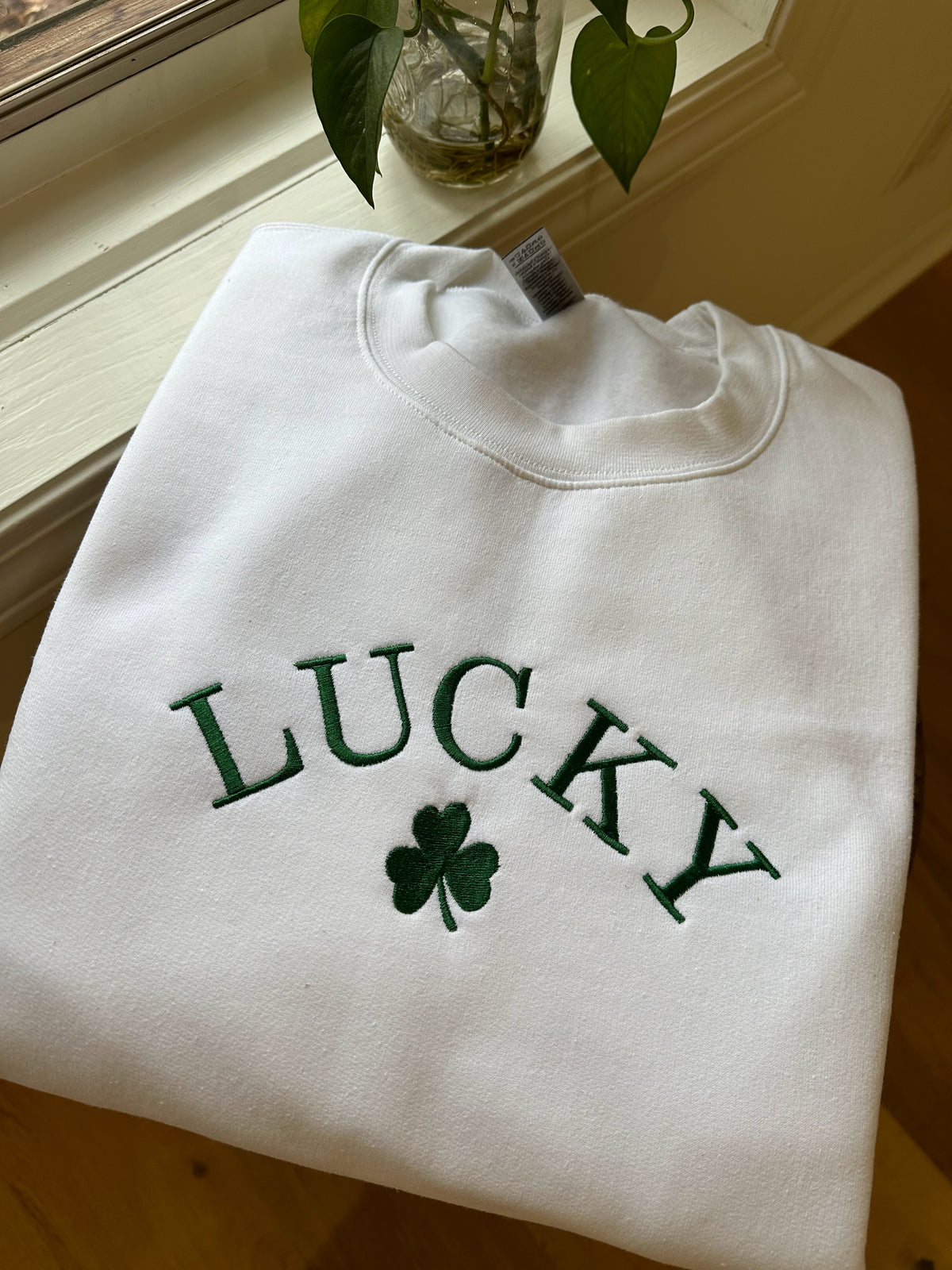 LUCKY St. Patrick's Day Embroidered Sweatshirt